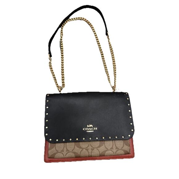 COACH Klare Crossbody Bag In Signature Canvas With Rivets 90400 {19} - Picture 1 of 16
